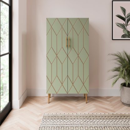 An Image of Tess Tall Sideboard/Drinks Cabinet Sage