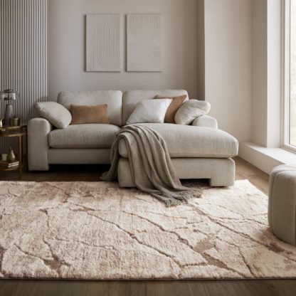 An Image of Glacier Luxury Marble Shaggy Rug