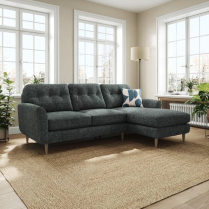 An Image of Sven Chunky Chenille Large Corner Chaise Sofa