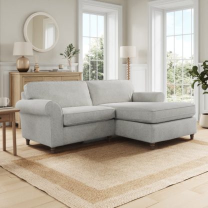 An Image of Flori Soft Chenille Corner Chaise Sofa