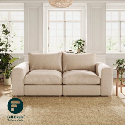 An Image of Full Circle Austin Natural Tonal Weave 4 Seater Sofa