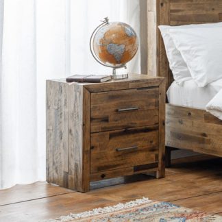 An Image of Hoxton 2 Drawer Bedside Table, Acacia