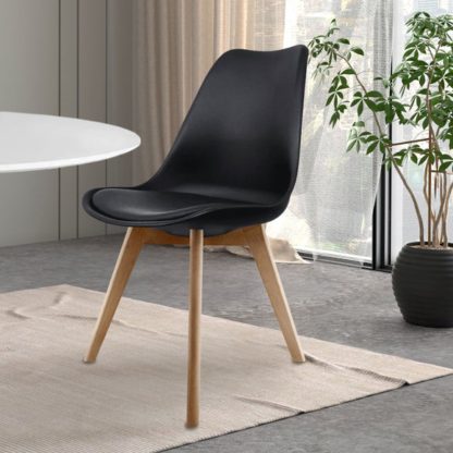 An Image of Fusion Living Soho Plastic Dining Chair with Squared Legs