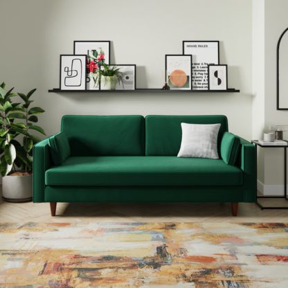 An Image of Zoe Plain Velvet 3 Seater Sofa