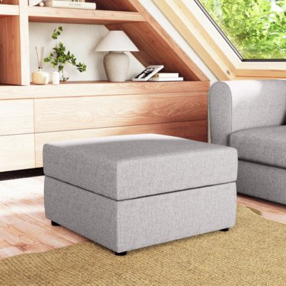 An Image of Square Soft Texture Storage Footstool