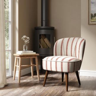 An Image of Elsie Folkstone Stripe Woven Accent Chair Folkstone Stripe Terracotta