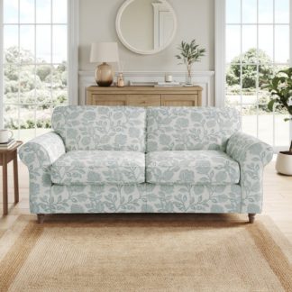 An Image of Flori Woven Floral Fabric 3 Seater Sofa