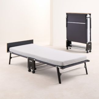 An Image of Jay-Be – Single - Rollaway Folding Bed with E-Fibre Mattress – White/Black – Metal/Fabric – 3ft