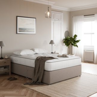 An Image of Fogarty 1500 Pocket Wool Mattress Divan Set, Faux Linen