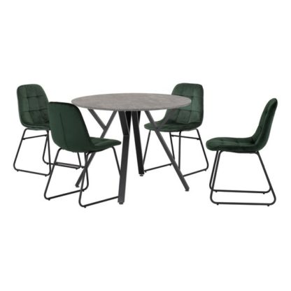 An Image of Athens Round Dining Table with 4 Lukas Chairs