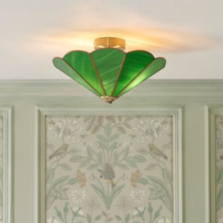 An Image of Colette Mid Century 2 Light Flush Ceiling Light