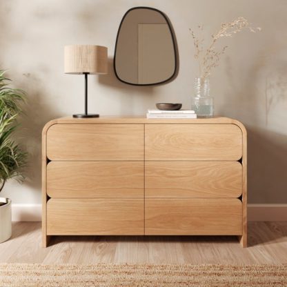 An Image of Bennett 6 Drawer Chest, Light Oak