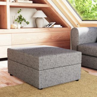 An Image of Rectangle Tonal Weave Storage Footstool