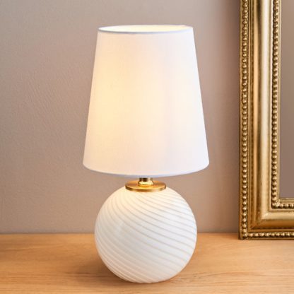 An Image of Candy Stripe Ribbed Glass Table Lamp