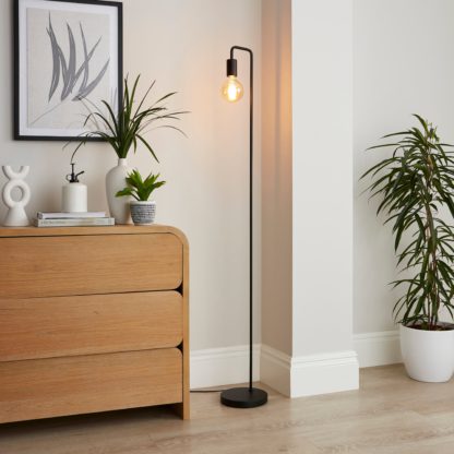 An Image of Owen Industrial Floor Lamp Black