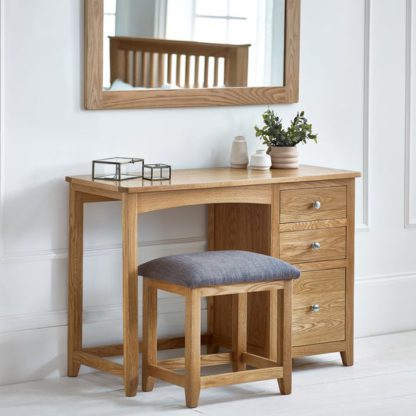 An Image of Jenkins Single Dressing Table and Stool, Oak