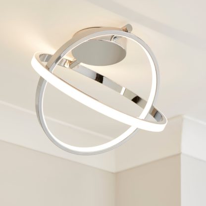 An Image of Astra Abstract LED Ceiling Light Brushed Chrome