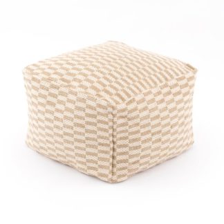 An Image of Rayna Rectangle Checkerboard Pouffe