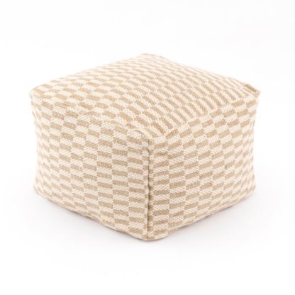 An Image of Rayna Rectangle Checkerboard Pouffe