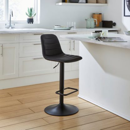 An Image of Ralph Adjustable Height Bar Stool, Faux Leather