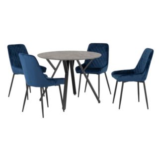 An Image of Athens Round Dining Table with 4 Avery Chairs