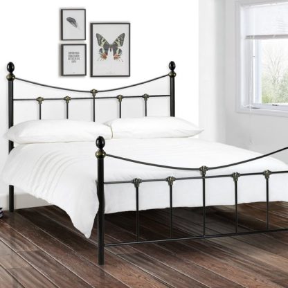 An Image of Rebecca Metal and Gold Bed Frame