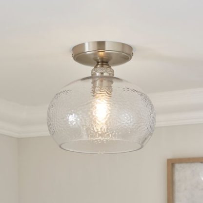 An Image of Hemsby Mid Century Flush Ceiling Light