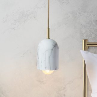 An Image of Levi Marble Adjustable Pendant Light