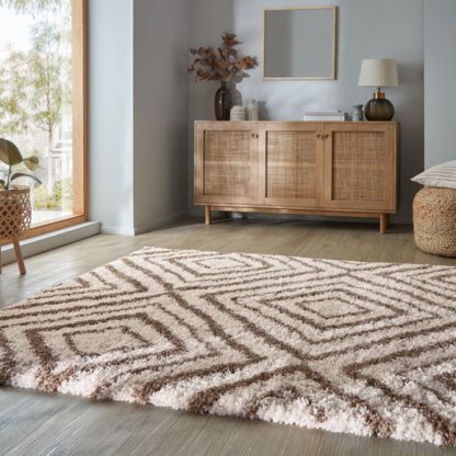 An Image of Slumber Geometric Shaggy Rug