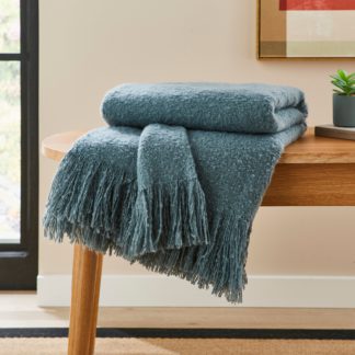 An Image of Boucle Throw 130cm x 170cm Pacific Blue