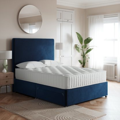 An Image of Luxury Velvet Divan Base Navy Velvet