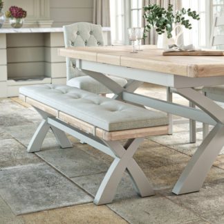 An Image of Salcombe Cross Leg Dining Bench, Oak