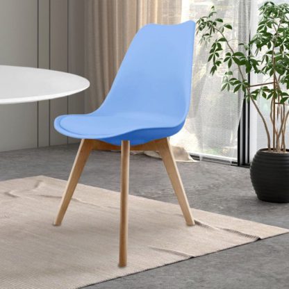 An Image of Fusion Living Soho Plastic Dining Chair with Squared Legs