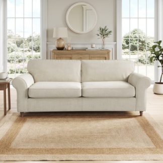 An Image of Flori Tonal Plush Chenille 4 Seater Sofa