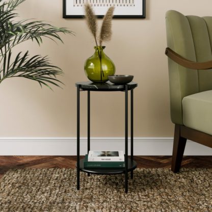 An Image of Santi Side Table, Mango Wood and Marble