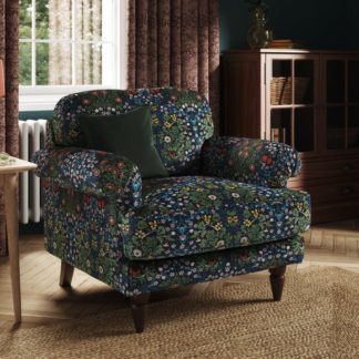 An Image of Jolene William Morris Blackthorn Print Velvet Snuggle Chair