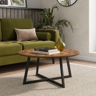 An Image of Brayden Coffee Table, Parquet Effect Brown