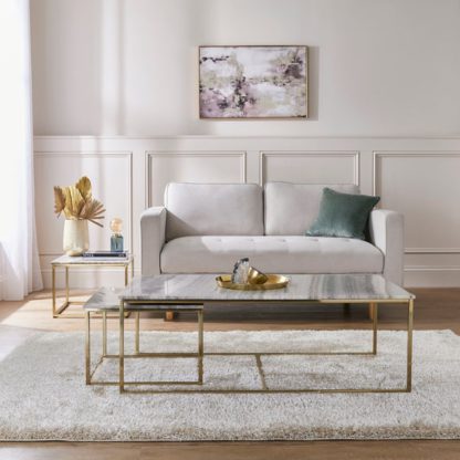 An Image of Edie Nest of 3 Coffee Tables, Real Marble