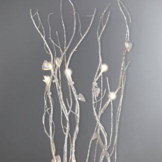 An Image of LED Glitter Hearts Silver Twig Tree