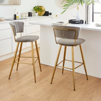 An Image of Kendall Bar Stool, Velvet