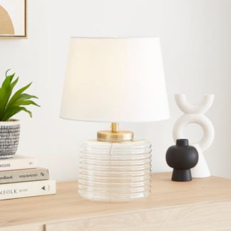 An Image of Charelle Ribbed Glass Table Lamp