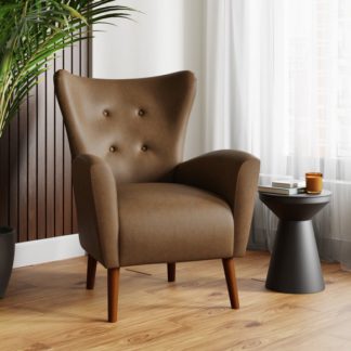 An Image of Sven Faux Leather Modern Wing Chair