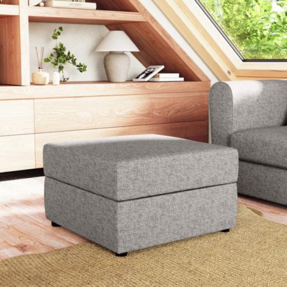 An Image of Square Tonal Weave Storage Footstool