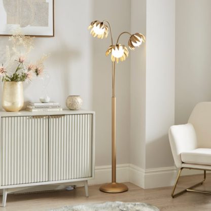 An Image of Alder Art Deco 3 Light Floor Lamp