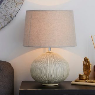 An Image of Dahlia Scratched Resin Grey Table Lamp