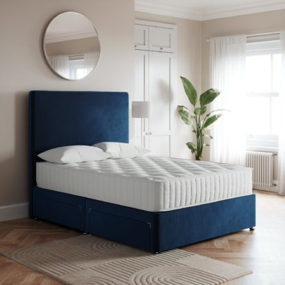 An Image of Luxury Teddy Divan Base Navy Velvet