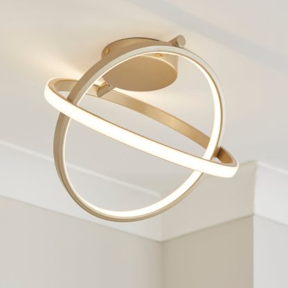 An Image of Astra Abstract LED Ceiling Light Brushed Chrome