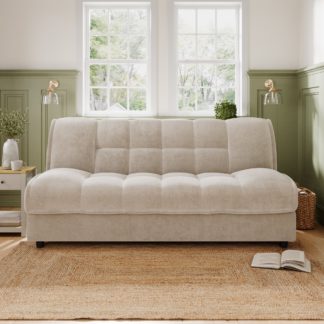 An Image of Emery Squish Soft Chenille Clic Clac Storage Sofa Bed Cream