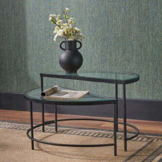 An Image of Marazzi Half Moon Coffee Tables, Bevelled Glass