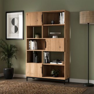 An Image of Reynolds Shelving Unit, Rustic Oak Effect